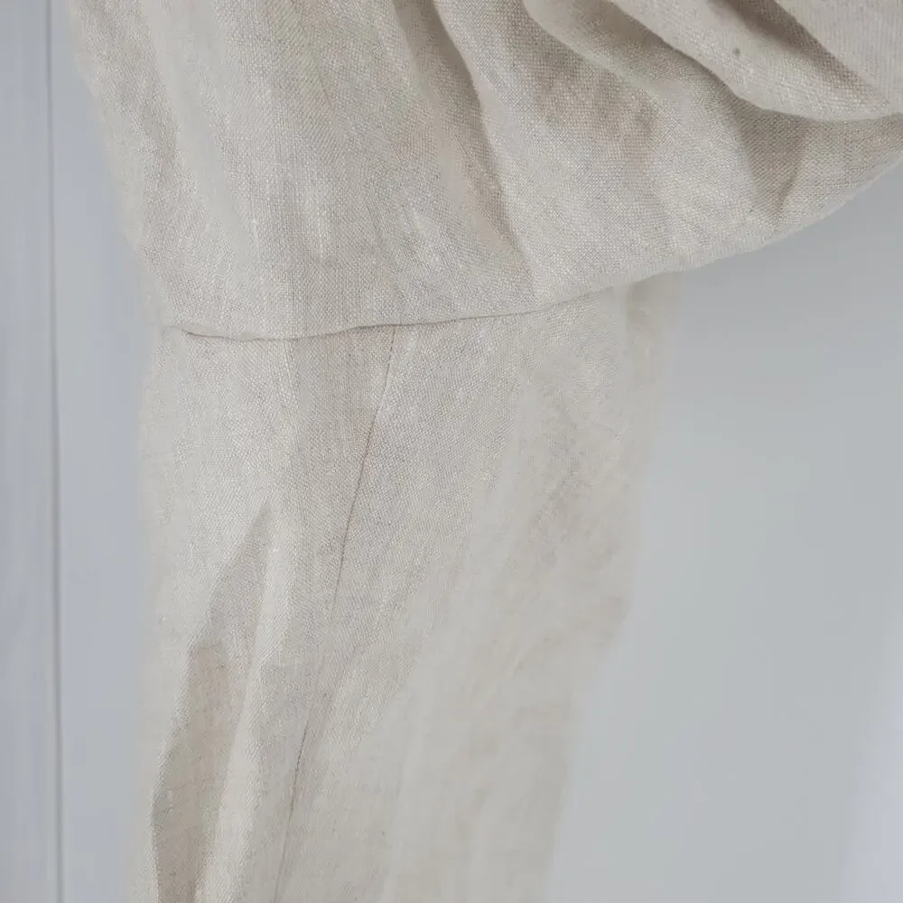 Banana Republic Natural Linen Beige Palma Straight Leg Pant 20